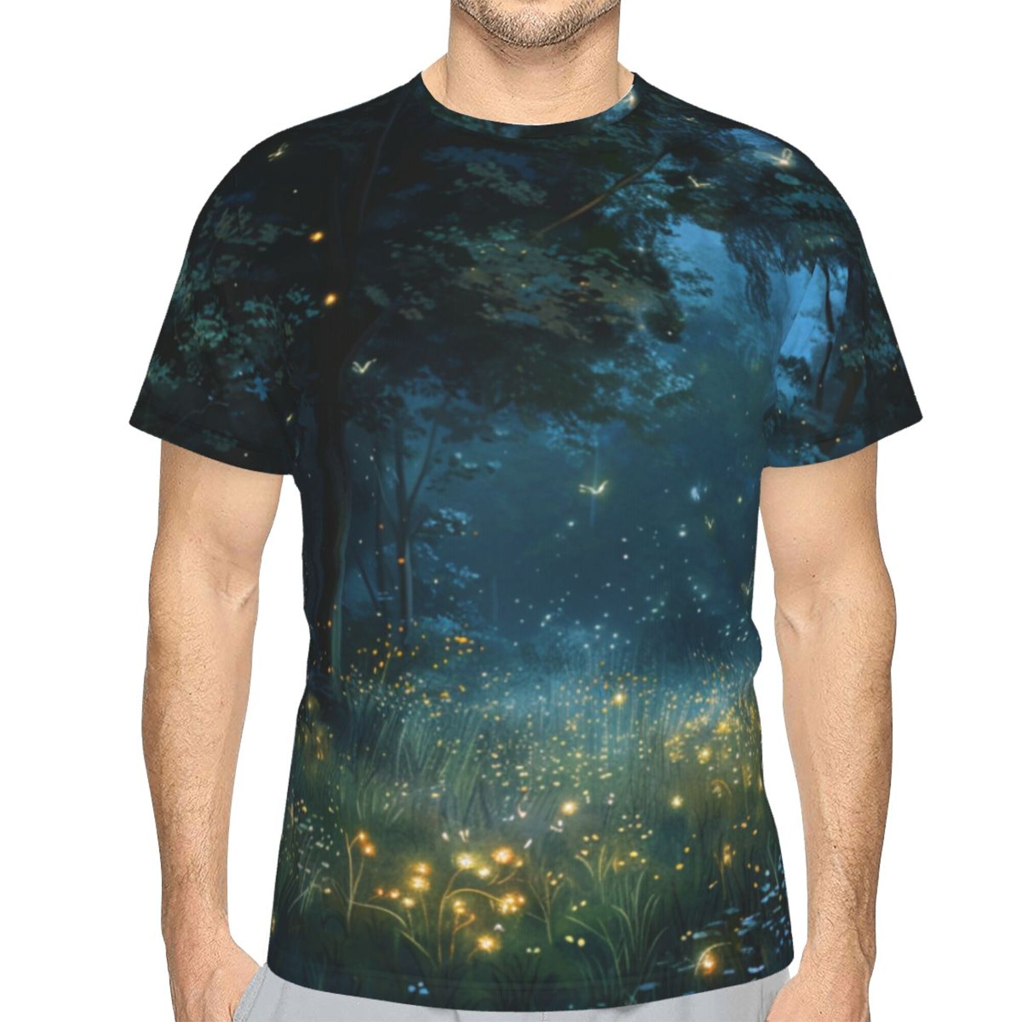 Enchanted Firefly Forest Short Sleeve T-Shirt