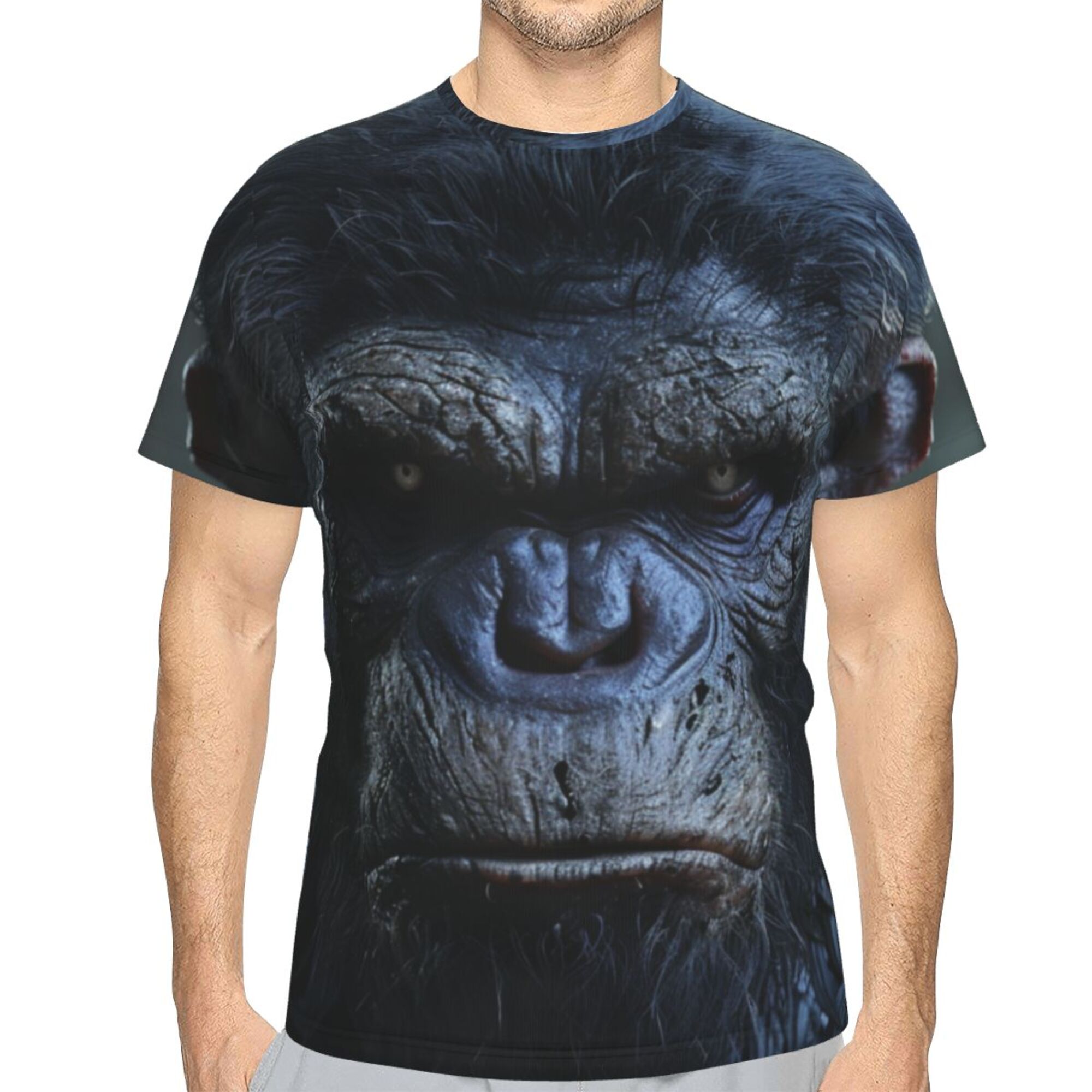 Black Gorilla Close-Up Short Sleeve T-Shirt