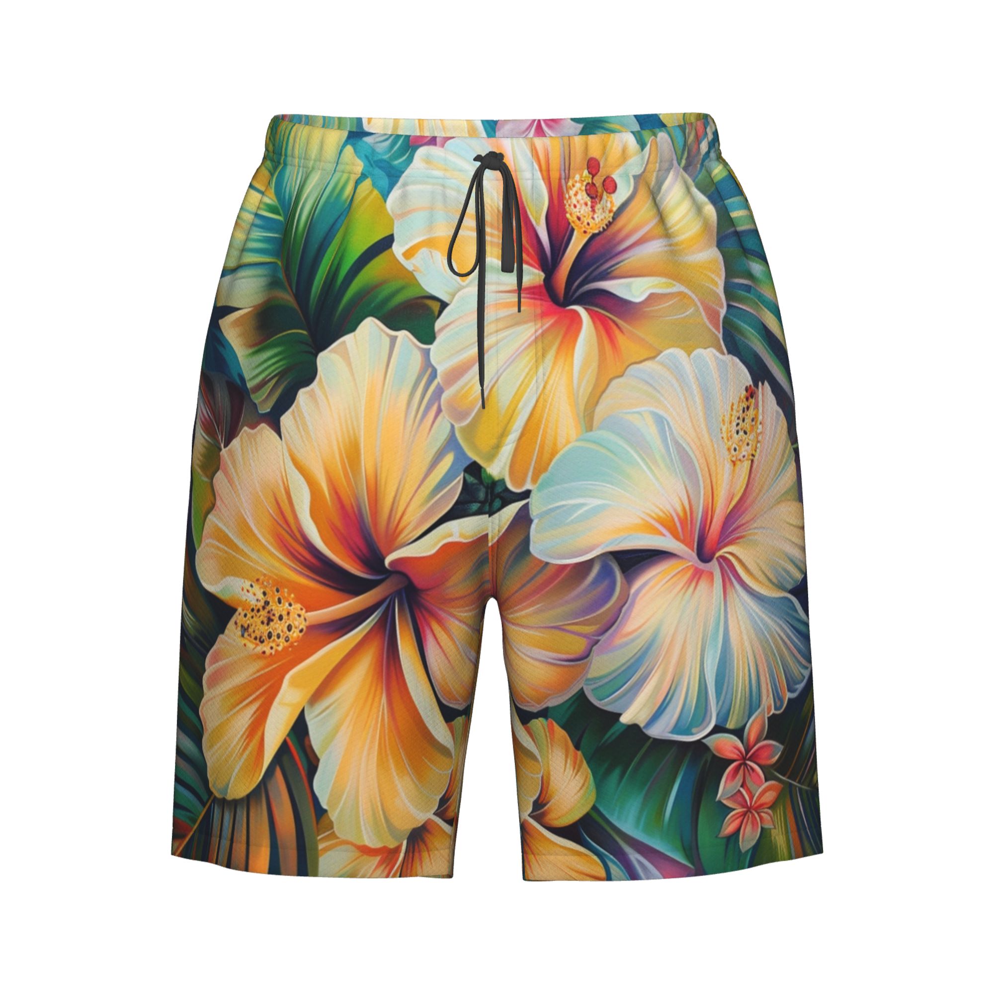 Tropical Floral Pattern Men's Casual Shorts